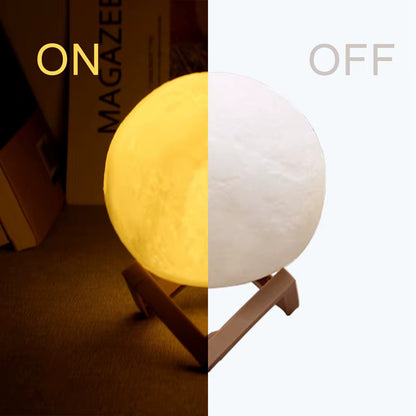 D5 8Cm Moon Lamp LED Night Light Battery Powered with Stand Starry Lamp Bedroom Decor Night Lights Kids Gift Moon Lamp Xmas Gift